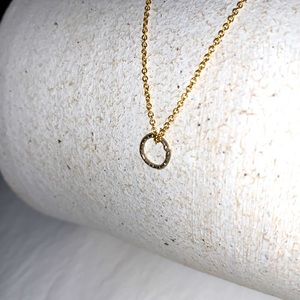 Dainty gold circle necklace